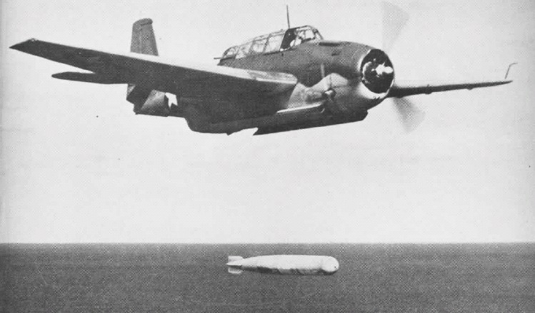 TBF Avenger dropping a torpedo