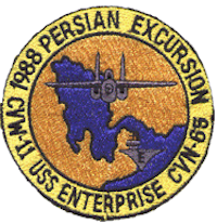 1988 Persian Excursion Patch from Carrier Airwing 11, USS Enterprise (CVN-65)