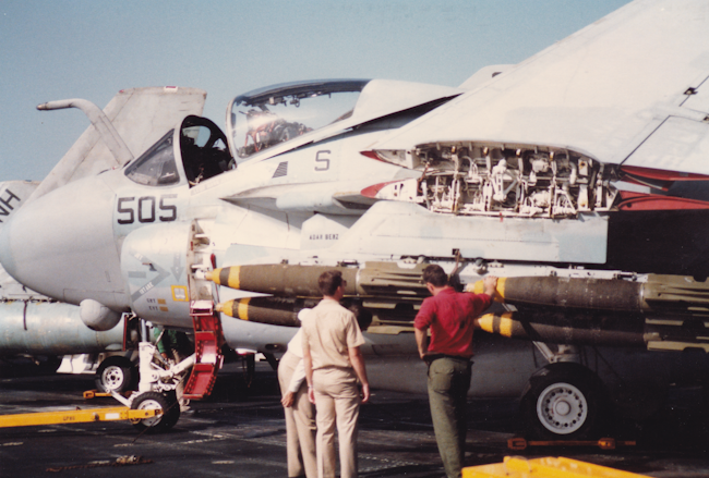 VA-95 Lizard 505 with 500lb bomb loadout USS Enterprise